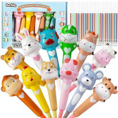 Bunmo Squishy Pens 12Pk Cute & Fun Pens For Kids Hours Of Creative Fun Perfect For Stress Relief Stationary For Girls Party Favors Tween Toys