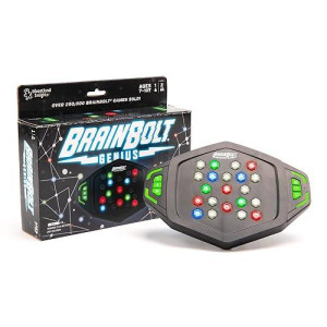Educational Insights Brainbolt Genius Handheld Electronic Memory Game With Lights & Sounds, 1 Or 2 Players, Ages 7+