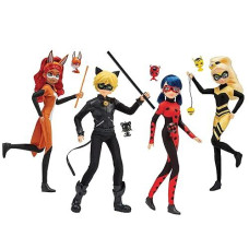 Miraculous Ladybug Heroez 4-Pack Dolls W/Exclusive Ladybug Doll By Playmates Toys