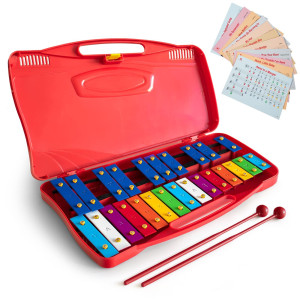 Musicube Professional Glockenspiel For Kids & Adults 25-Note Well-Tuned Xylophone For Baby Toddler Orff Percussion Instrument Educational Musical Toys For Boys Girls Aged 3+ Gift Choice (G5-G7)