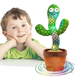 M Mitlink The Dancing Cactus Repeats What You Say, Electronic Plush Toy With Lighting, Singing Cactus Recording And Repeat Your Words For Education Toys,Singing Cactus Toy, Cactus Plush Toy (Pear)