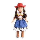 Little Adventures Cowgirl Doll Clothes With Hat (Doll Not Included) - Machine Washable Child Pretend Play And Party Doll Clothes With No Glitter