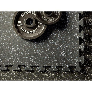 American Floor Mats Fit-Lock 38 Inch Heavy Duty Rubber Flooring - Interlocking Rubber Tiles (24 X 24 Tile) 10 Tan 20 X 20 Set (100 Tiles Total) - Exercise Mats, Home Gym Sets