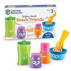 Learning Resources Helping Hands Snack Friends - 7 Pieces, Age 3+ Toddler Toys, Fine Motor Fun, Preschool, Fine Motor Skills, Toddler Activities