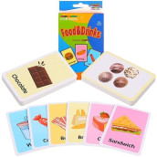 Suloli Flash Cards For Toddlers Learn Foods & Drinks Fun Learning And Educational Flashcards- 36 Picture Cards