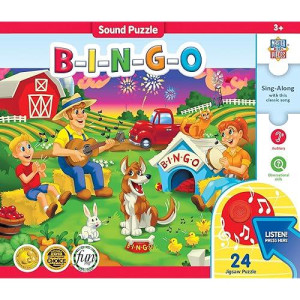Baby Fanatics Masterpieces 24 Piece Bingo Sing-A-Long Sound Floor Puzzle For Kids - 18"X24"