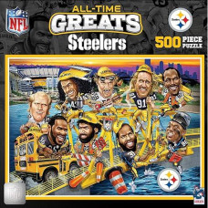 Baby Fanatic Masterpieces 500 Piece Sports Jigsaw Puzzle For Adults - Nfl Pittsburgh Steelers All-Time Greats - 15X21