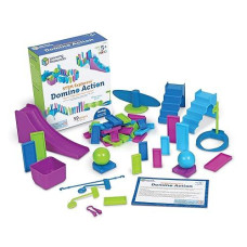 Learning Resources Stem Explorers Domino Action, Stem Toys For Kids, 59 Pieces, Age 5+ Gifts For Boys And Girls, 45 Dominos, 10 Double-Sided Challenge Cards, Obstacle Pieces