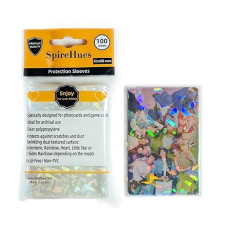 Spirehues Kpop Holographic Photocard Sleeves - 100 Pack With Gemstone Design, Twinkling Laser Flashing Design. Protect Your Kpop Photocard, Gemstone 2 Sides, 61X88