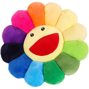 Zl Ybxdxz Plush Sunflower Throw Pillow, Smile Face Floor Pillow, Colorful Sun Flower Plush Toy, Home Bedroom Shop Restaurant Decor(Colorful) (Colorful)