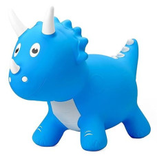 Playzap Dinosaur Bouncy Horse Hopper, Bouncy Animals Hopper For Toddlers, Inflatable Jumping Ride On Dinosaur Triceratops Hopper, Kids Hopping Toys For 18M 2 3 Years Old Kids Boys Girls Gifts