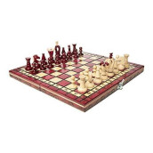 Chess And Games Shop Muba Beautiful Handcrafted Wooden Chess Set With Wooden Board And Handcrafted Chess Pieces Gift Idea Products (12.5 (32 Cm) Red)