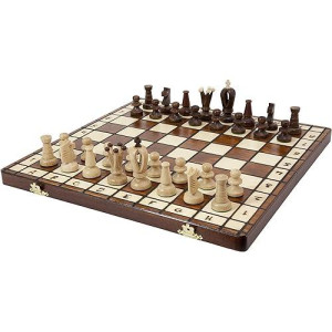 Beautiful Handcrafted Wooden Chess Set With Wooden Board And Handcrafted Chess Pieces - Gift Idea Products (14 (36 Cm))