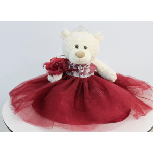 Kinnex collections by Amanda 20 Quince Anos Quinceanera Last Doll Teddy Bear with Dress (centerpiece) B16631-7 (Burgundy1)