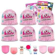 Lol Doll Party Favors Set - Bundle With 6 Lol Doll Fashion Crush Mystery Toys Plus Pikmi Pops Stickers, Shopkins Stickers, And More (Lol Doll Party Supplies)