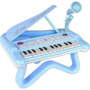 Toyvelt Toy Piano For Toddler Boys Girls- Cute Piano For Kids With Microphone & Music Modes- Best Birthday Gift For 3 4 5 Year Old Girls Or Boys- Educational Keyboard Musical Instrument Toys (24 Keys)