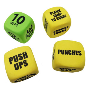 Qidiwin Exercise Foam Dices-Workout Dice Six-Sided Fitness Dice Perfect Exercise & Fitness Accessories For Home Workout Group Fitness & Exercise Classes
