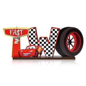 Accontoche Race Car Two Letter Sign Table Centerpieces Two Fast Theme Table Wooden Decoration Let�S Go Racing Party Supplies Favors For 2Nd Birthday Boys Kids Teens Baby Shower Photo Booth Props