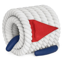 X Xben Tug Of War Rope With Flag For Kids, Teens And Adults, Soft Polypropylene Rope Games For Team Building Activities, Family Reunion, Birthday Party-15 Ft,55 Ft,110 Ft (White, 75 Feet)