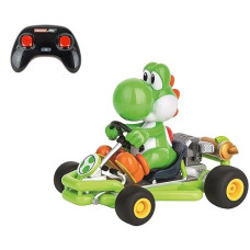 Carrera 200988 Rc Official Licensed Mario Kart Pipe Kart Yoshi 1:18 Scale 2.4 Ghz Remote Radio Control Car With Rechargeable Lifepo4 Battery - Kids Toys Boys/Girls