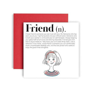 Huxters Best Friend Birthday Card - Square Happy Birthday Card For Women Friends Gifts - Premium Grade Paper Funny Card - Unique Artwork With Inspirational Quote (Friend)