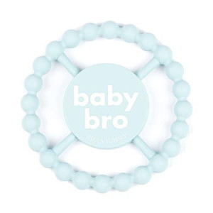 Bella Tunno Happy Teether For Boys - Soft & Easy Grip Baby Boy Teether Toy, Silicone Teether Ring To Help Soothe Gums, Non-Toxic And Bpa Free, Baby Bro