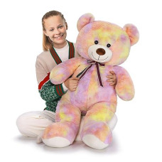 Tezituor 40In Giant Teddy Bear,Big Stuffed Animal Plush,Rainbow Yellow Soft Gifts For Baby Shower, Valentine, Christmas, Birthday