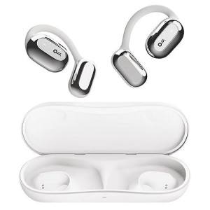 Oladance Ows1 Open Ear Headphones, Wireless Bluetooth 5.2 Headphones Air Conduction, Up To 16 Hours Battery Life With Carry Case, High Sound Quality With Dual 16.5Mm Drivers Space Silver