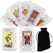 Sincerez Tarot Cards Deck For Beginners With Meanings On Them,Tarot Card With Guidebook (White)