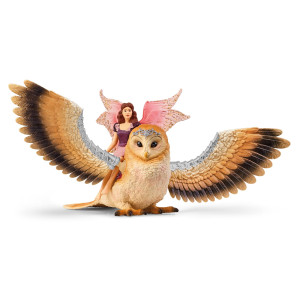 Schleich Bayala Flying Fairy With Glam Owl Playset - Enchanting Magical Fairy And Pet Owl Figurine Playset, Imaginative Toy For Children Girls And Boys, Gift For Kids Age 5-12