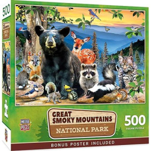 Baby Fanatics Masterpieces 500 Pieces Jigsaw Puzzle For Adults, Family, Or Kids - Great Smoky Mountains National Park- 15"X21"