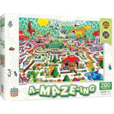 Baby Fanatic Masterpieces A-Maze-Ing 200 Piece Jigsaw Puzzle For Kids - Toy Blocks - 14"X19"