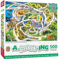 Masterpieces A-Maze-Ing 500 Piece Jigsaw Puzzle For Adults, Family, Or Kids - Endangered Species - 15"X21"