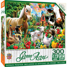Baby Fanatics Masterpieces 300 Piece Ez Grip Jigsaw Puzzle - Garden Gathering - 18"X24"
