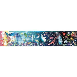 Hape Ocean Life Puzzle 1.5 Meter Long | 200 Pieces Colorful Giant Glow-In-The-Dark Marine Life Jigsaw, For Children 6+ Years