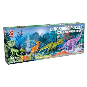 Hape Dinosaurs Puzzle 1.5 Meter Long | 200 Pieces Colorful Giant Glow-In-The-Dark Jigsaw For Children 6+ Years