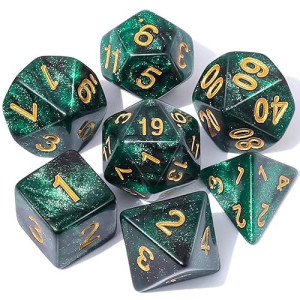 Ciaraq Dnd Polyhedral Dice Set With A Black Dice Bag For D&D Rpg Mtg Role Playing Table Games