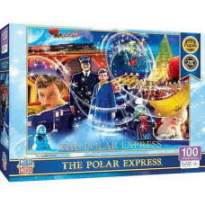 Masterpieces 100 Piece Christmas Jigsaw Puzzle For Kids - The Polar Express The Golden Ticket - 14"X19"