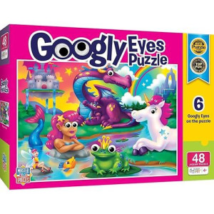 Baby Fanatics Masterpieces Funny Puzzle - Googly Eyes 48 Piece Jigsaw Puzzle For Kids - Fantasy Friends - 19"X14"