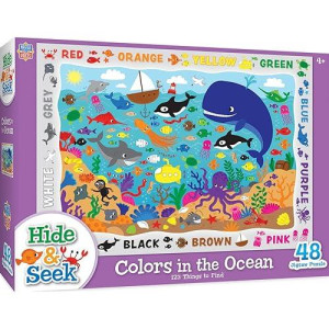 Masterpieces Nature Puzzle - Hide & Seek 48 Piece Jigsaw Puzzle For Kids - Colors In The Ocean - 19"X14"