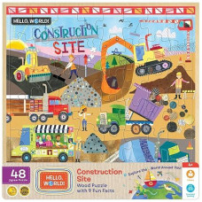 Baby Fanatic Masterpieces 48 Piece Jigsaw Puzzle For Kids - Hello, World Construction Site - 11"X11"