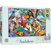 Baby Fanatic MasterPieces 100 Piece christmas Jigsaw Puzzle for Kids - Audubon Spring gathering - 14x19