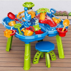 Kids Sand Water Table Toys, 3 In 1 Sand And Water Play Beach Toy For Kids Boys Girls, Sensory Activity Toy For Outdoor, Backyard For Toddlers Age 2-5