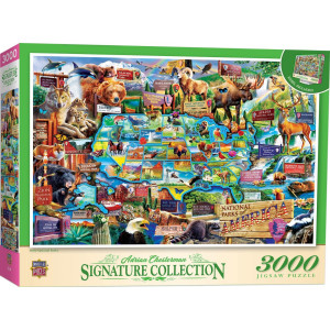 Baby Fanatics Masterpieces 3000 Piece Jigsaw Puzzle For Adults, Family, Or Kids - Usa National Parks - Manufacturer Defect - 32"X45"