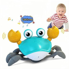 Feelguy Crawling Crab Baby Toy, Infant Sensory Tummy Time Toys With Music And Lights 1 2 3 4 5 6 Babies Boy Girl 3-6 6-12 Learning To Crawl 9-12 12-18 Walking Toddler Gifts (Orange)