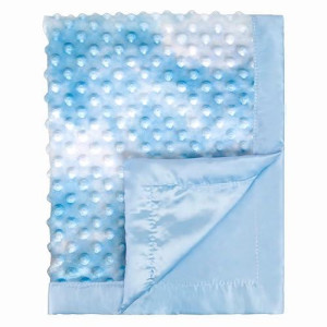 Baby Blanket For Boys Super Soft Minky Dotted Blanket Double Layer With Silky Satin Backing Cozy Lightweight And Smooth For Newborn Infants Blankets Gifts Blue 30 X 40 Inch