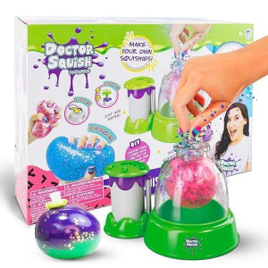 Doctor Squish: Squishy Maker, New Shiny Glitter Station Maker, Decorate With Confetti, Sparkles & Colored Ink, Variety Of Sizes, Just Add Water To Make Your Own Slime, For Ages 8 & Up