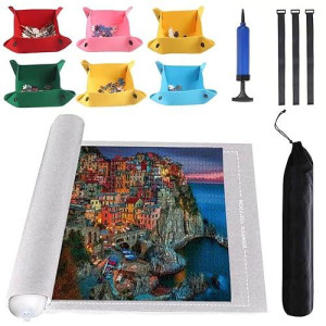 Jigsaw Puzzle Mat Roll Up - 2000 1500 1000 500 Pieces Puzzel Matte,Roll-Up Puzzles Felt Save Mats Trays For Sorting Table Board Glue Clear Sheets And Frame Keeper Storage Accessories For Adults Gifts