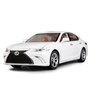 Wakakac Model Car 1/24 Lexus Es300 Alloy Diecast Collectible Toy Car With Light And Sound Toy Vehicle Door Can Be Opened For Boys Kids Toddler Gift White Car