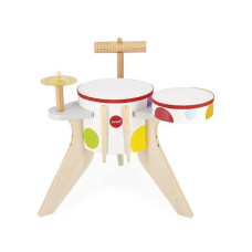 Janod - Confetti Wooden Drum - 4 Children'S Percussion Instruments - 3 Years + J07614